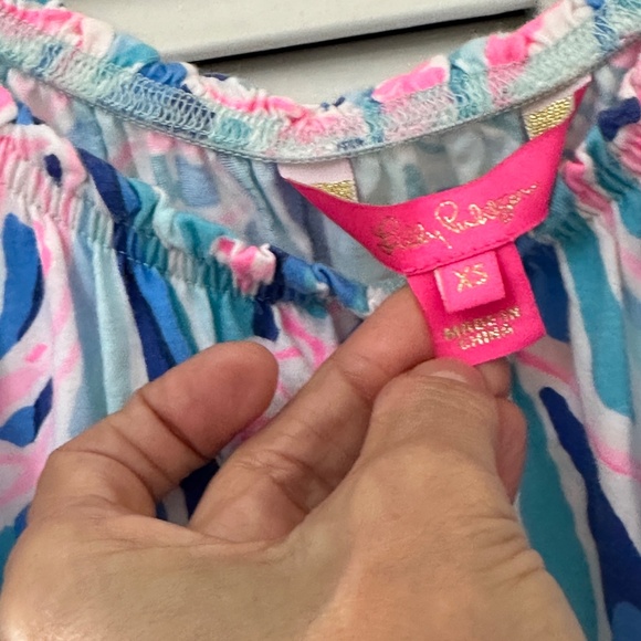 Lily Pulitzer 100% Cotton Nighty Floral Print Short Nightgown Soft Extra Small - Picture 4 of 9